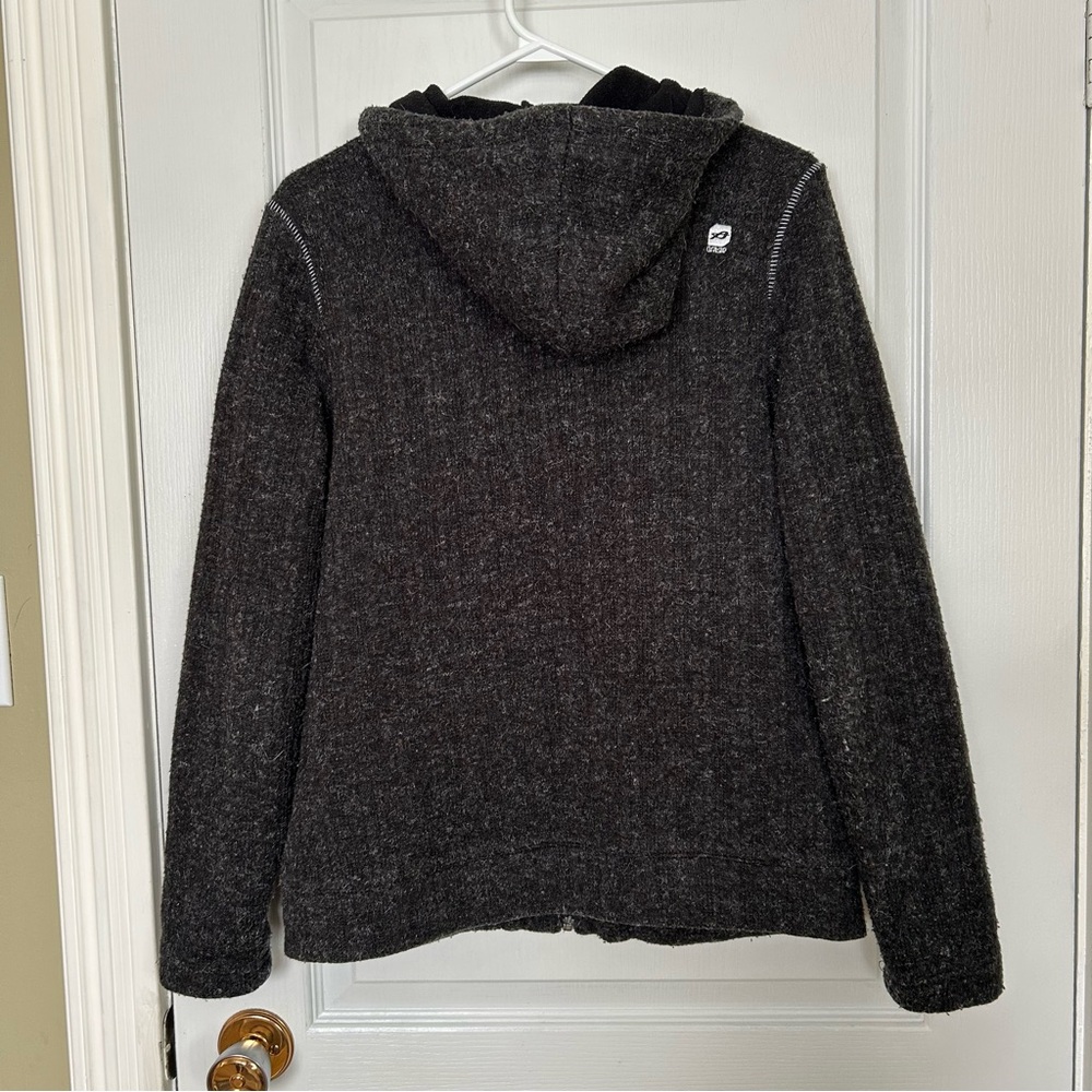 Orage Women's Outerwear Heather Black Gray Full Zip Up Fleece Knit Jacket Medium - Picture 2 of 10